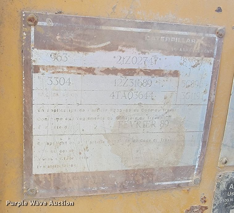 image for item LM9550 1989 Caterpillar 963LGP  track loader