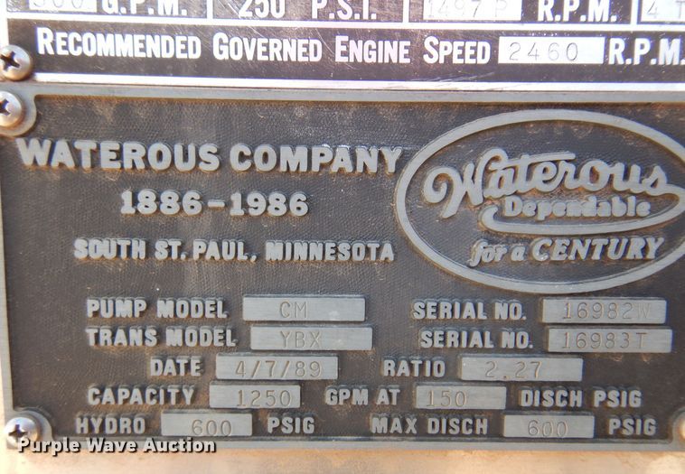 image for item DK4449 1990 Grumman  pumper fire truck