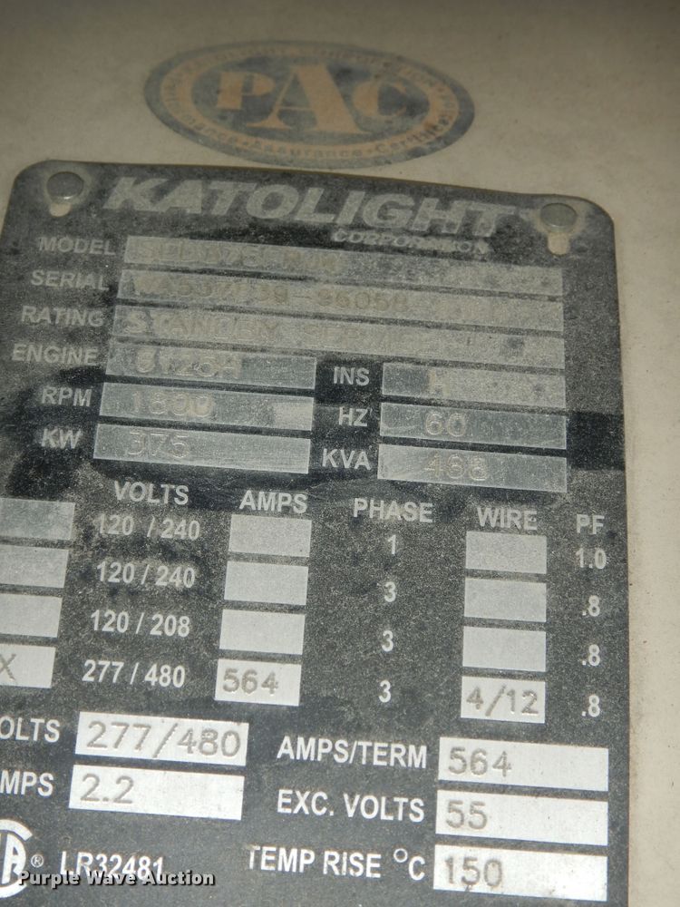 image for item DN1622 2004 Katolight SP Series  generator