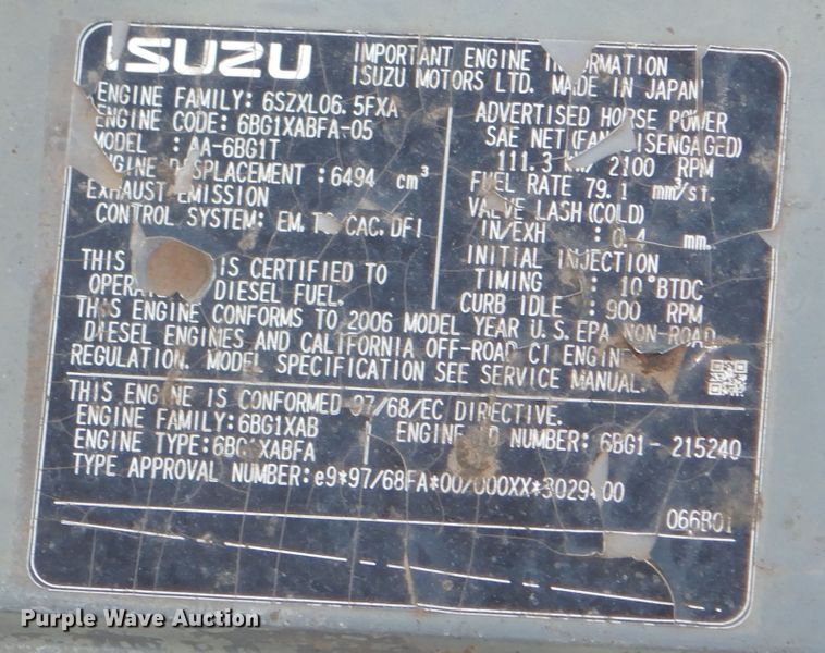 image for item DN1659 2006 Hitachi ZX200LC  excavator