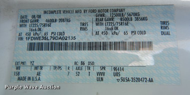 image for item DN1668 2009 Ford E350 Super Duty  box truck