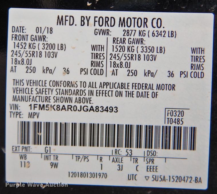 image for item DP4378 2018 Ford Explorer Police Interceptor  SUV