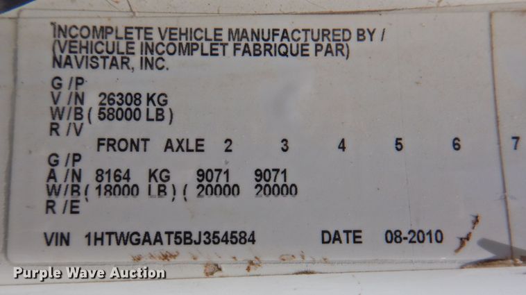 image for item DP4387 2011 International WorkStar 7400  dump truck