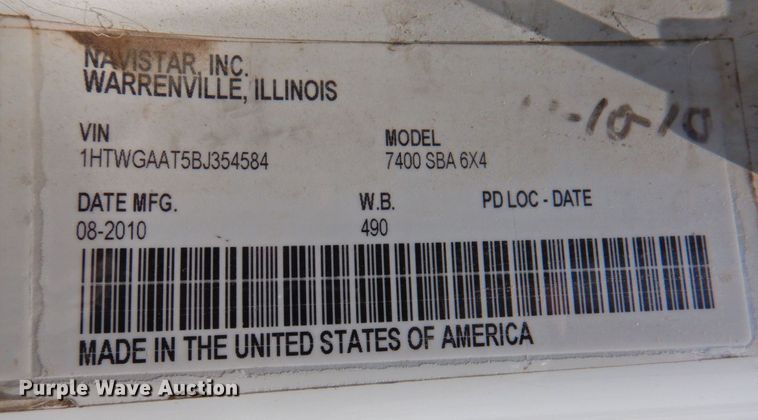 image for item DP4387 2011 International WorkStar 7400  dump truck