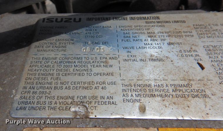 image for item DP4391 2004 GMC T7500 hook lift truck