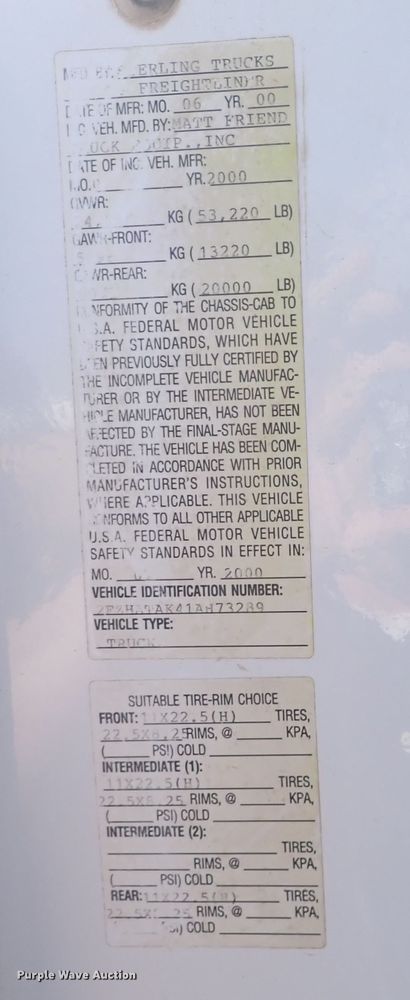 image for item DR0926 2001 Sterling L7500  dump truck