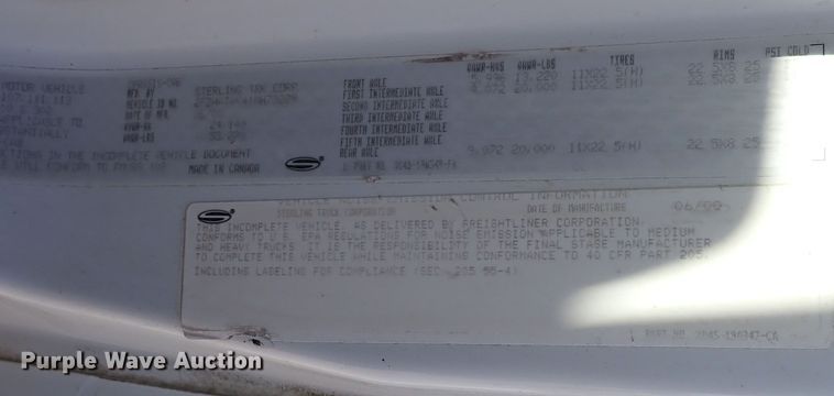 image for item DR0926 2001 Sterling L7500  dump truck