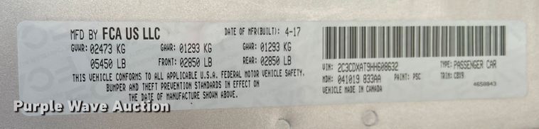 image for item DS8453 2017 Dodge Charger Police