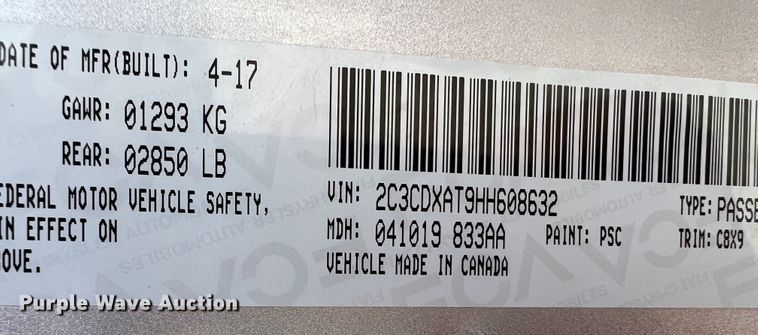 image for item DS8453 2017 Dodge Charger Police