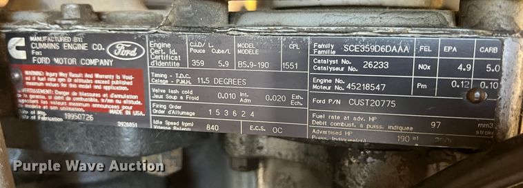 image for item HL9224 Cummins B5.9-190  engine