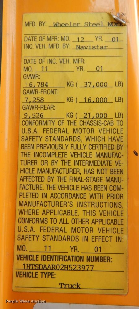 image for item JL9968 2002 International 4900  dump truck