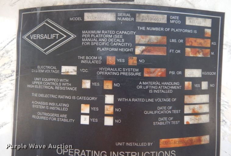 image for item JL9978 2010 Ford F550  bucket truck