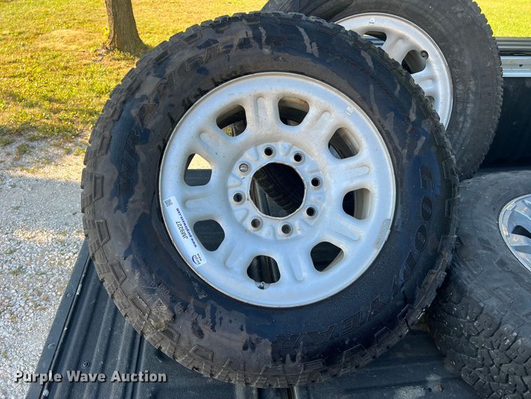 image for item JM9227 (4) Goodyear LT265/70R18 tires and wheels