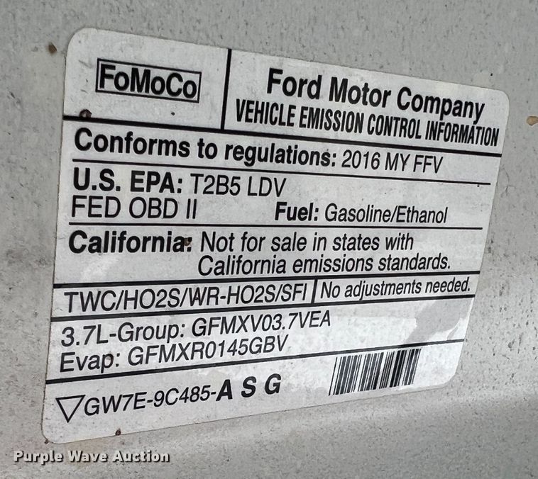 image for item JM9279 2016 Ford Taurus Police Interceptor