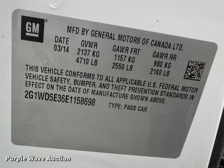 image for item JM9281 2014 Chevrolet Impala Police