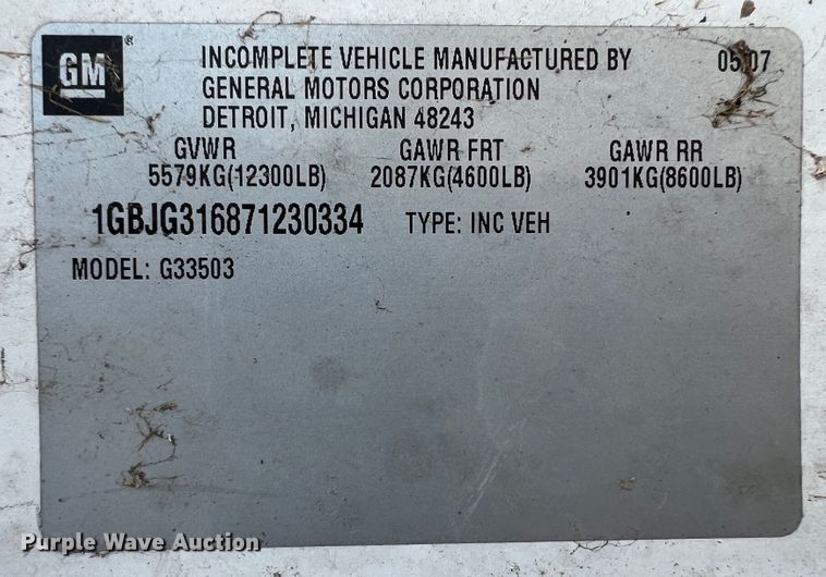 image for item JX9290 2007 Chevrolet Express G3500  ambulance