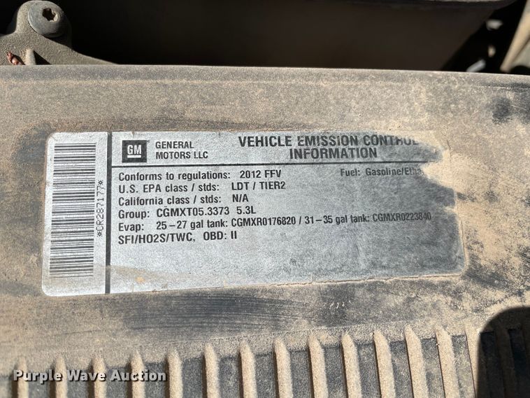 image for item KJ9775 2012 Chevrolet Tahoe Police  SUV