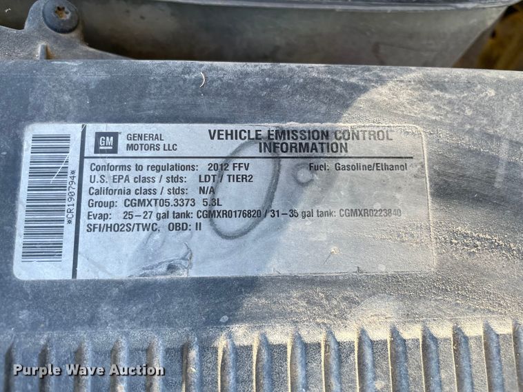 image for item KJ9777 2012 Chevrolet Tahoe Police  SUV