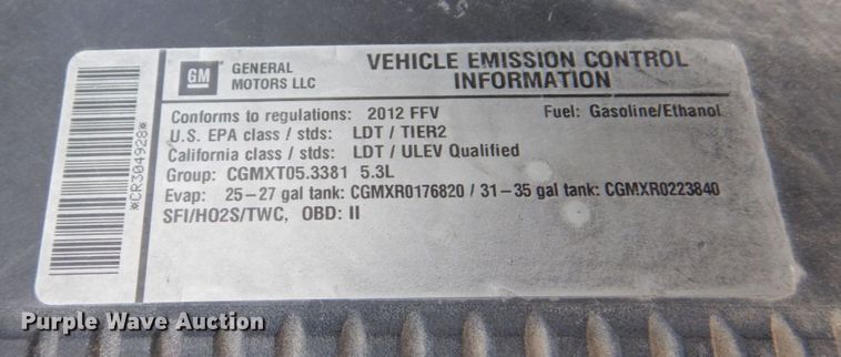 image for item KR9177 2012 Chevrolet Tahoe Police  SUV