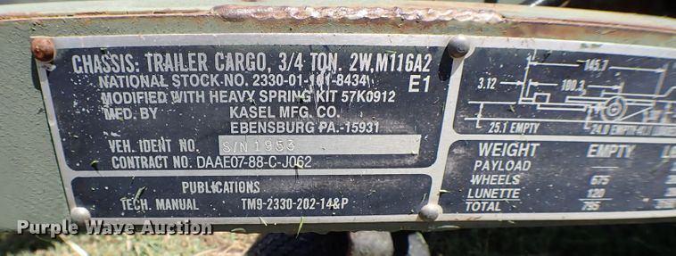 image for item KR9707 1995 US Military MEP701A  generator