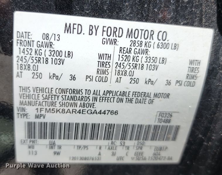 image for item KT9865 2014 Ford Explorer Police Interceptor  SUV