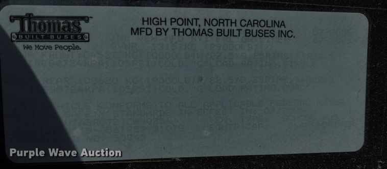 image for item LI9357 2007 Thomas  school bus