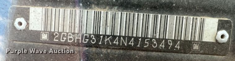 image for item LI9358 1992 Chevrolet G30  box truck