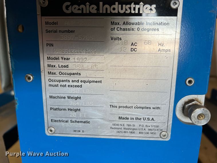 image for item LI9368 Genie AWP-20S  vertical lift