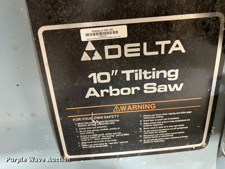 image for item LI9370 Delta  tilt arbor saw