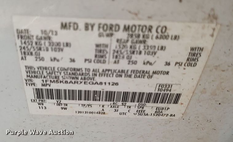 image for item LU9204 2014 Ford Explorer Police Interceptor  SUV