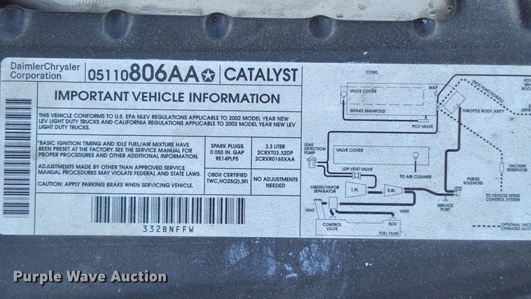 image for item MK9028 2002 Dodge Grand Caravan SE  van