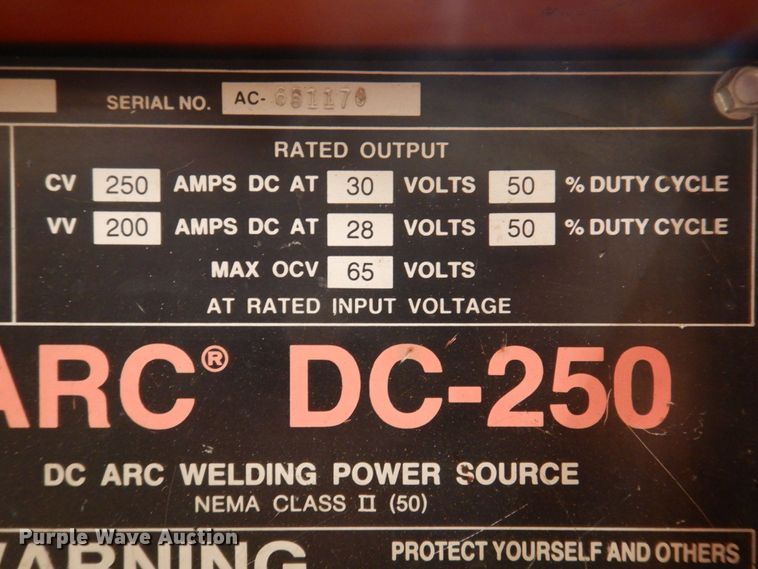 image for item MU9680 Lincoln DC-250  welder