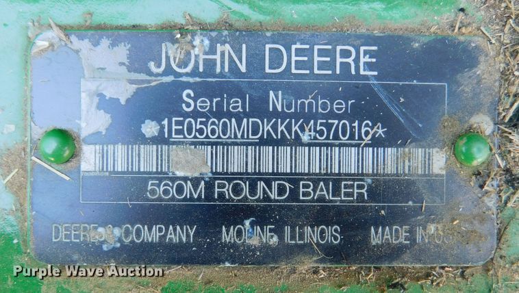 image for item DJ7675 2019 John Deere 560M  round baler