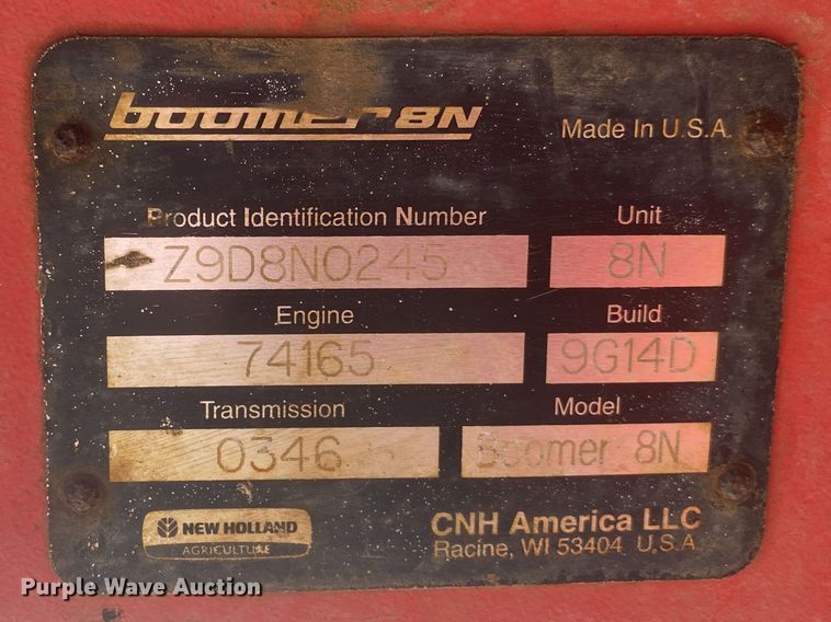image for item DK6254 2009 New Holland Boomer 8N  MFWD tractor