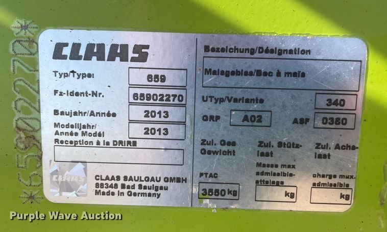 image for item DN5110 2013 Claas Orbis 750  rotary forage head