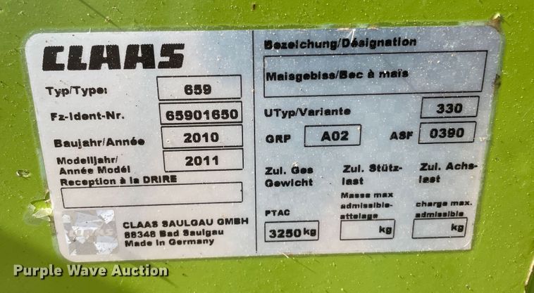 image for item DN5111 2011 Claas Orbis 750  rotary forage head