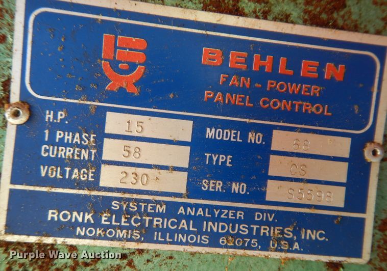 image for item JH9691 Behlen HA-260  grain dryer