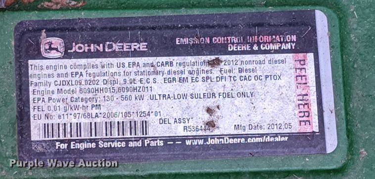 image for item KC9463 2012 John Deere S670  combine