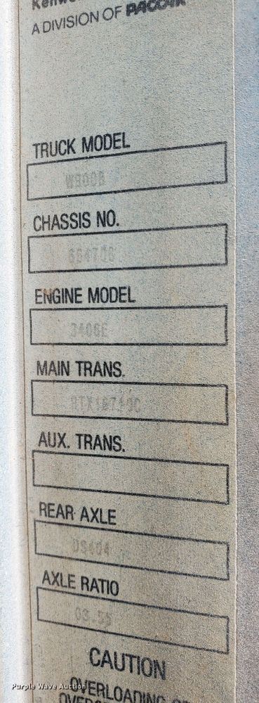 image for item DJ8972 1995 Kenworth W900B  semi truck