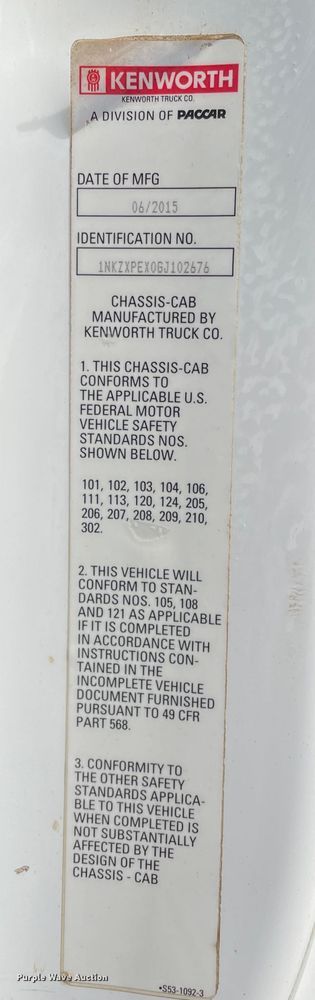 image for item DN5016 2016 Kenworth T880  dump truck