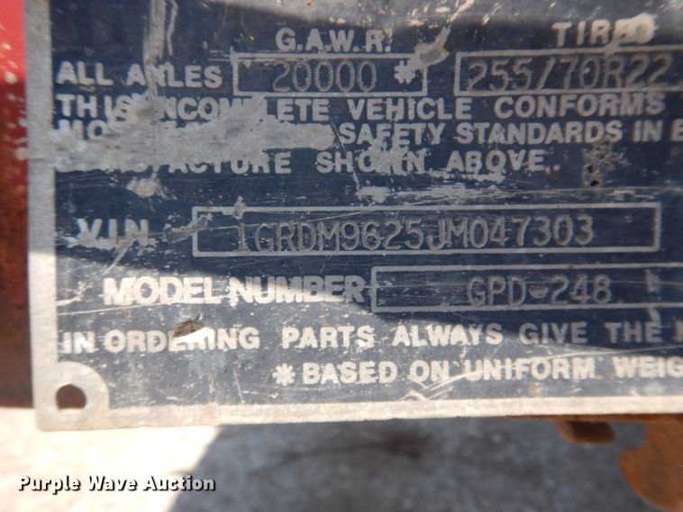 image for item DP5626 1988 Great Dane GPD-248  drop deck trailer