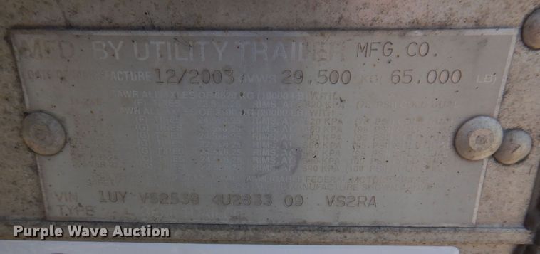 image for item DP5628 2004 Utility  refrigerated van trailer