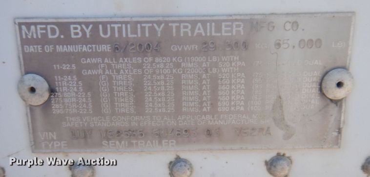 image for item DP5629 2005 Utility  refrigerated van trailer