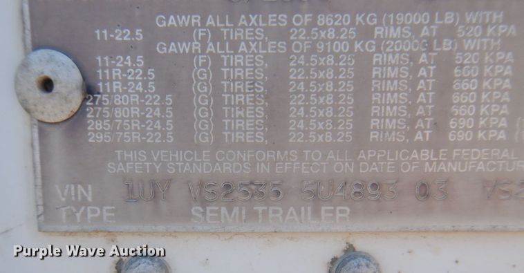 image for item DP5629 2005 Utility  refrigerated van trailer