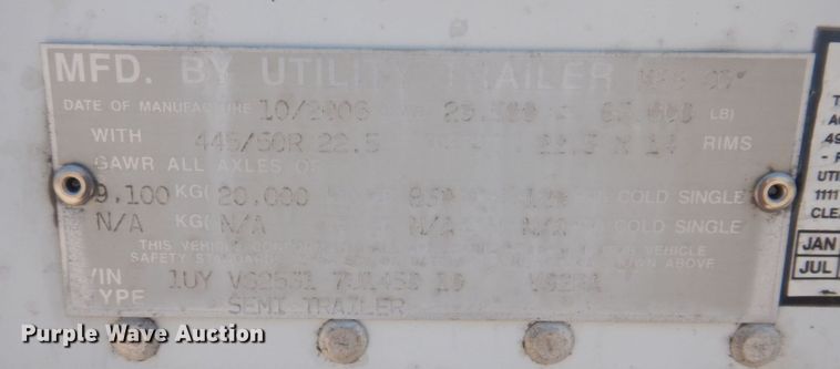 image for item DP5643 2007 Utility  refrigerated van trailer