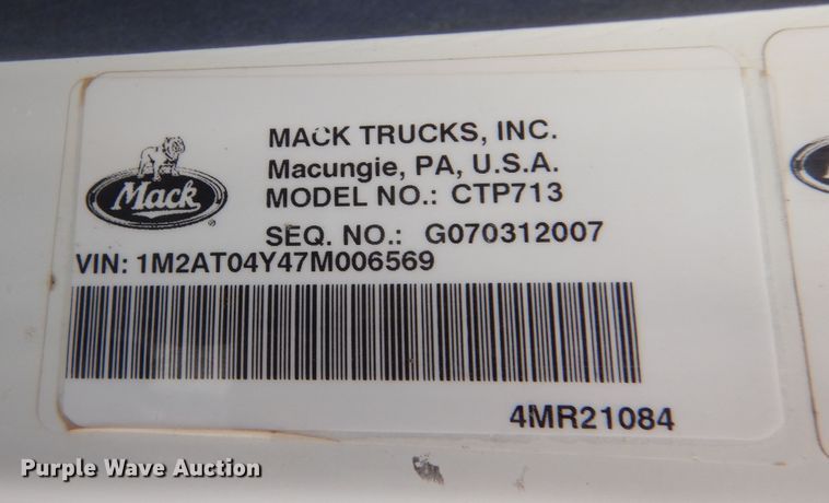 image for item DR1259 2007 Mack CTP  semi truck