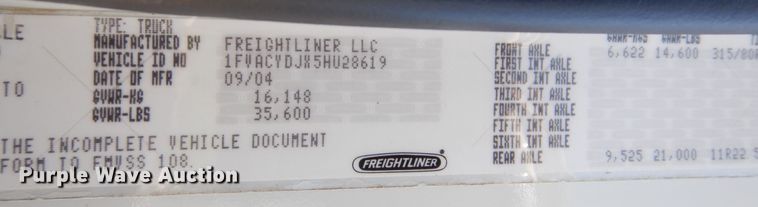 image for item KR9146 2005 Freightliner Business Class M2  delivery truck