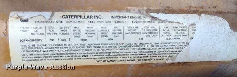 image for item LU9190 2003 Peterbilt 379 semi truck