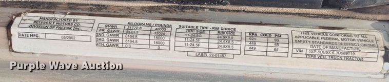 image for item LU9193 2003 Peterbilt 379 semi truck