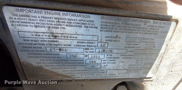 image for item LU9237 1996 Mack CH600  semi truck